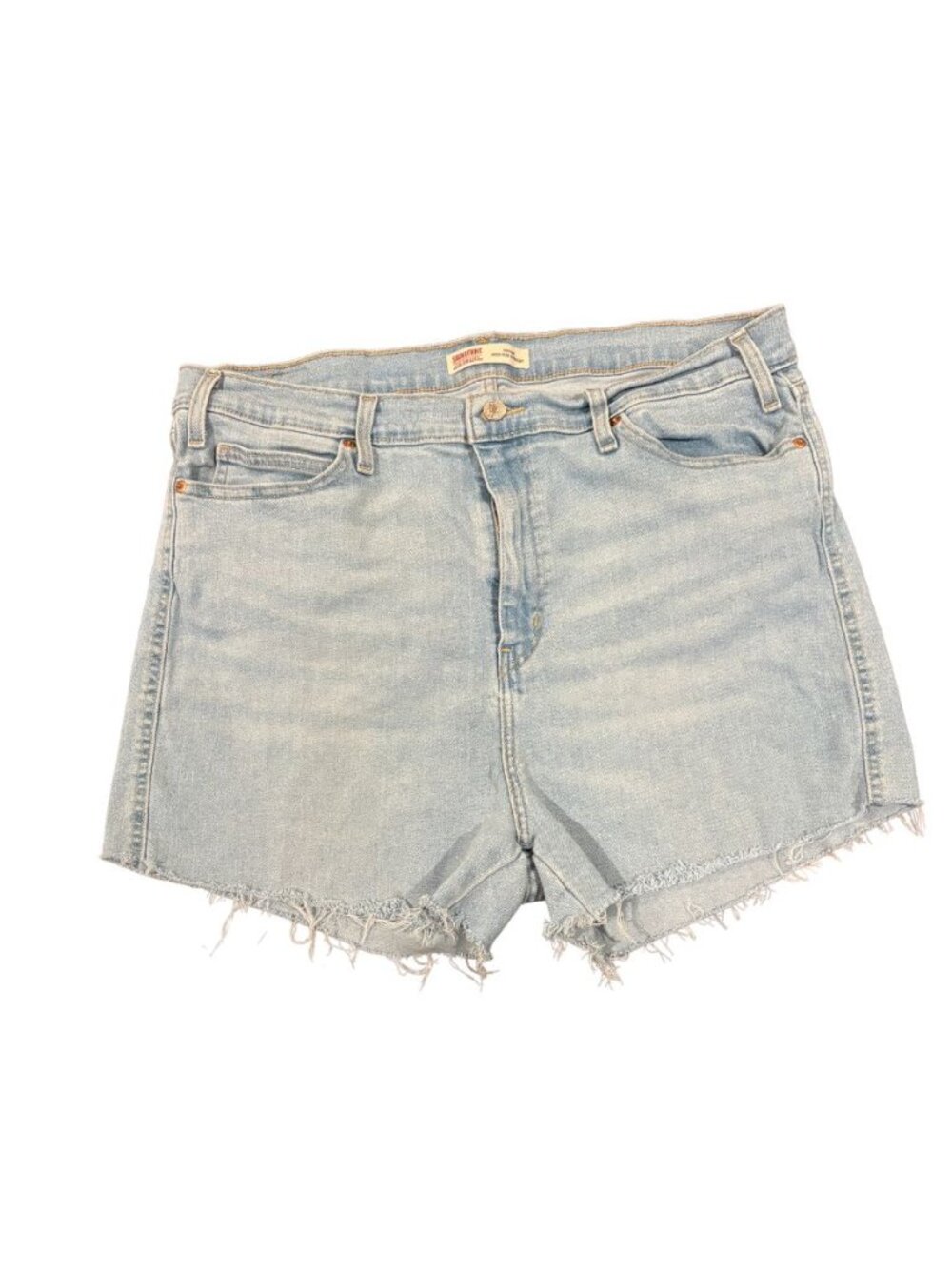 Levi Strauss Signature Heritage High Rise Straight Denim Shorts Size 20W 35 Ligh